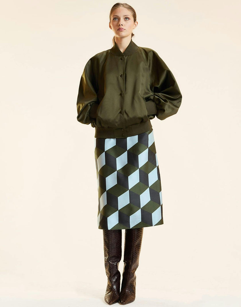 Art Deco Silk Wool Skirt
