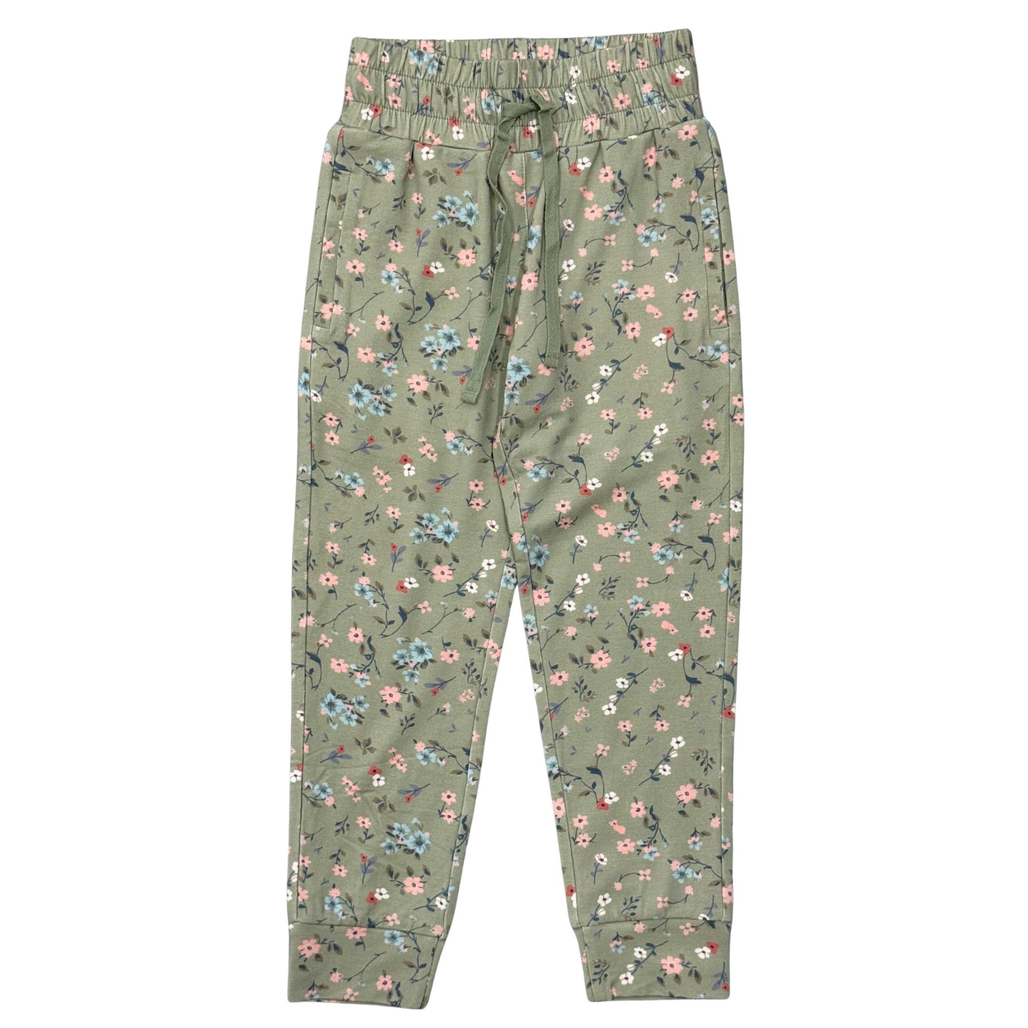 Girls Terry Jogger in Dasha Ditsy in Evergreen