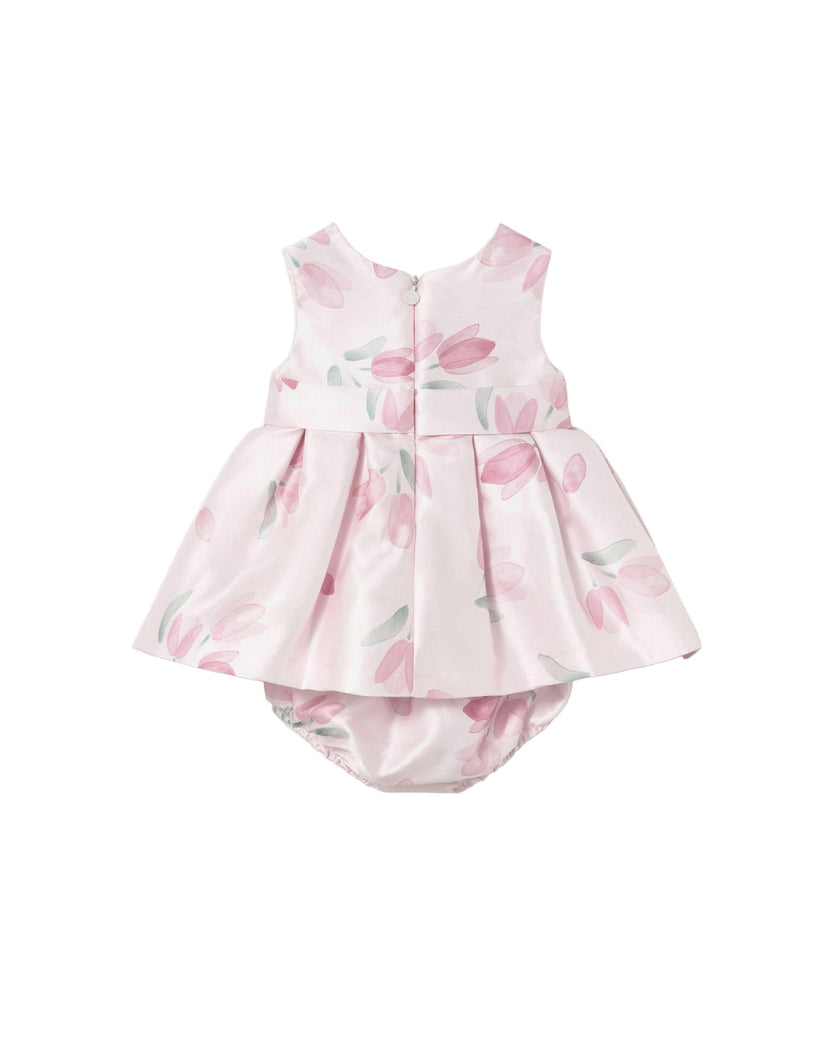 Satin Floral Dress with Nappy Cover