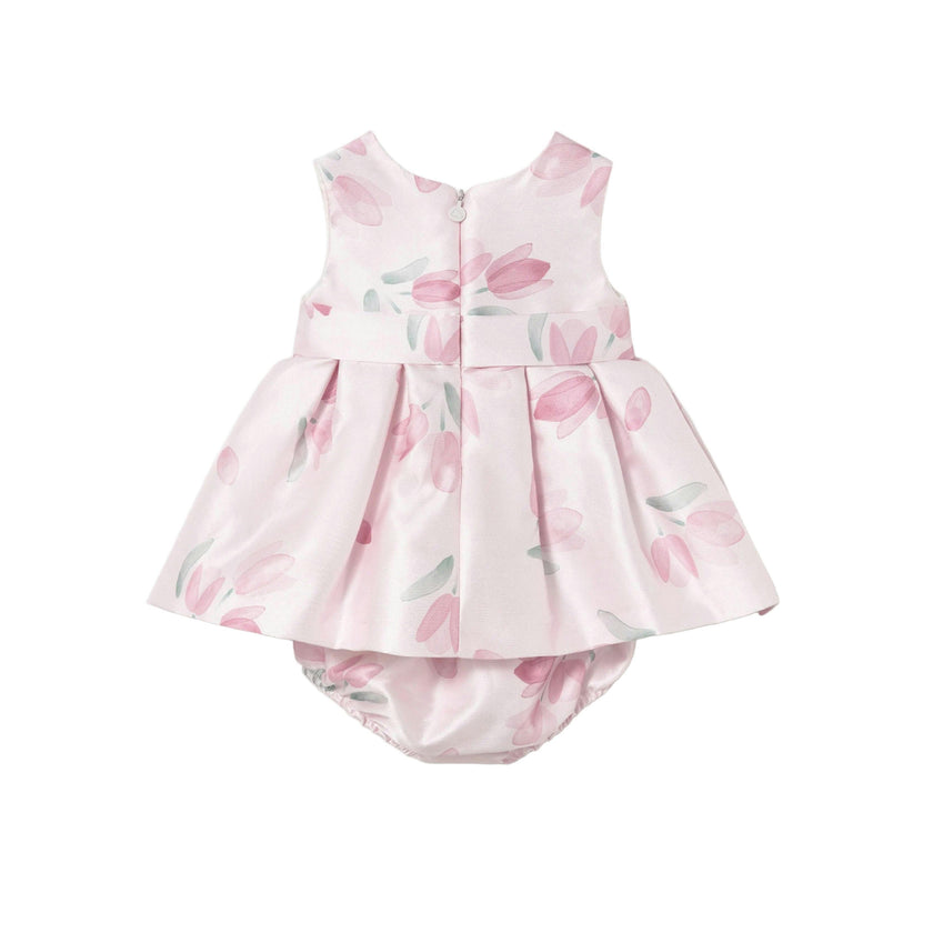Satin Floral Dress with Nappy Cover