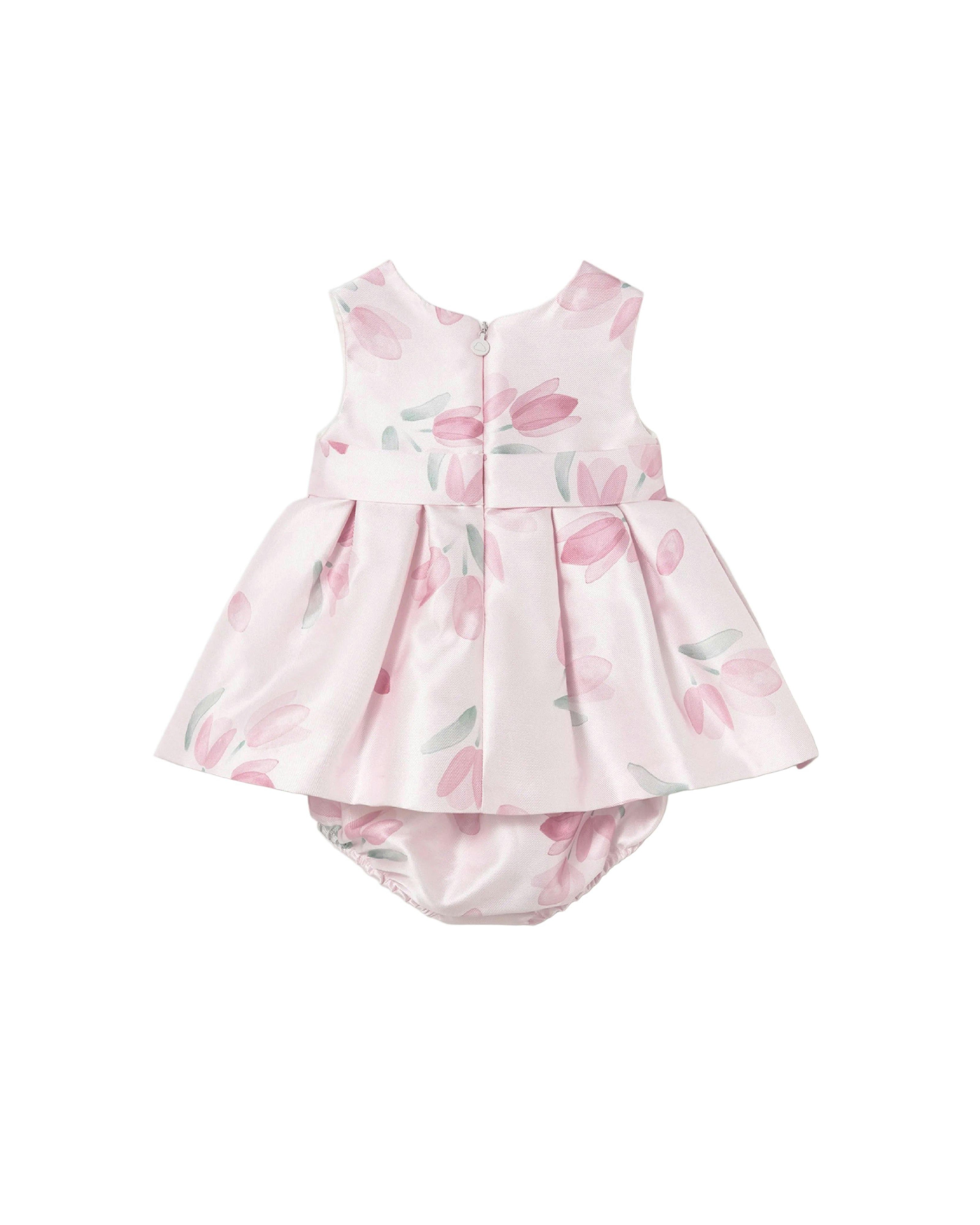 Satin Floral Dress with Nappy Cover