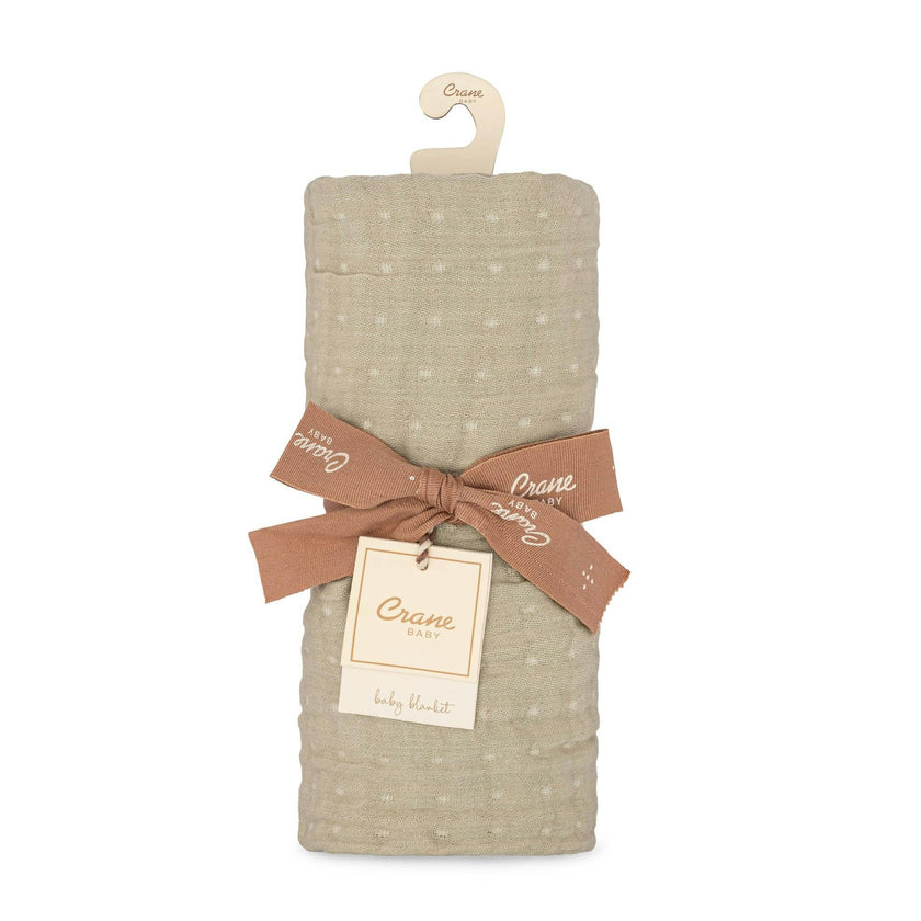 Multi-Layer Cotton Muslin Baby Blanket (Sage Green Ombre)