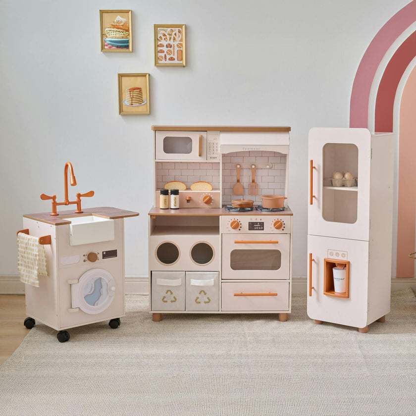 Teamson Kids Little Chef Savannah Wooden Play Kitchen with 21 Accessories