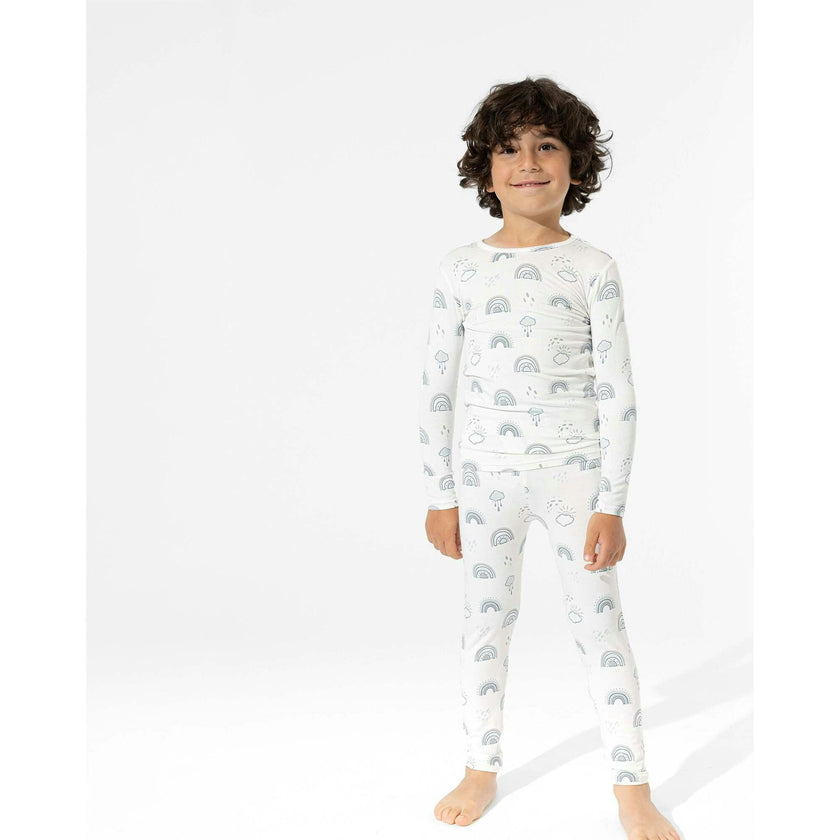 Grey Rainbows Bamboo Kids Pajamas
