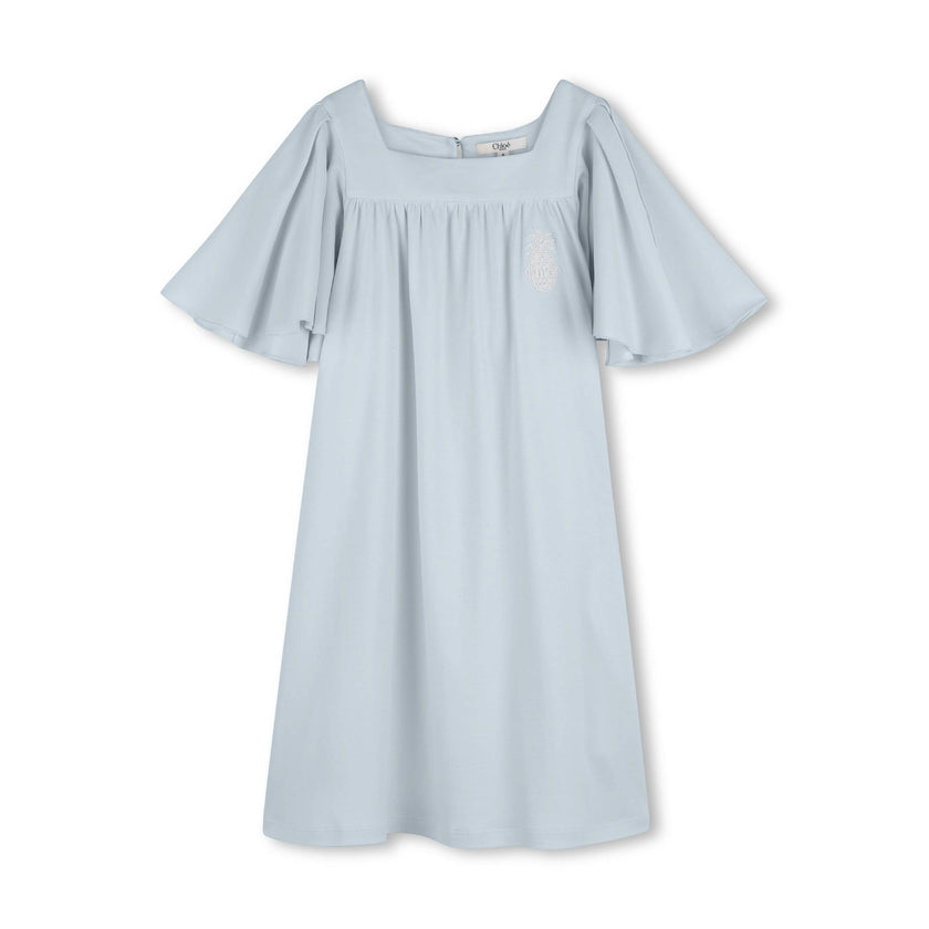Blue Wide-Sleeve Dress