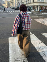 adult merino wool kangaroo jacket - pink & cobalt