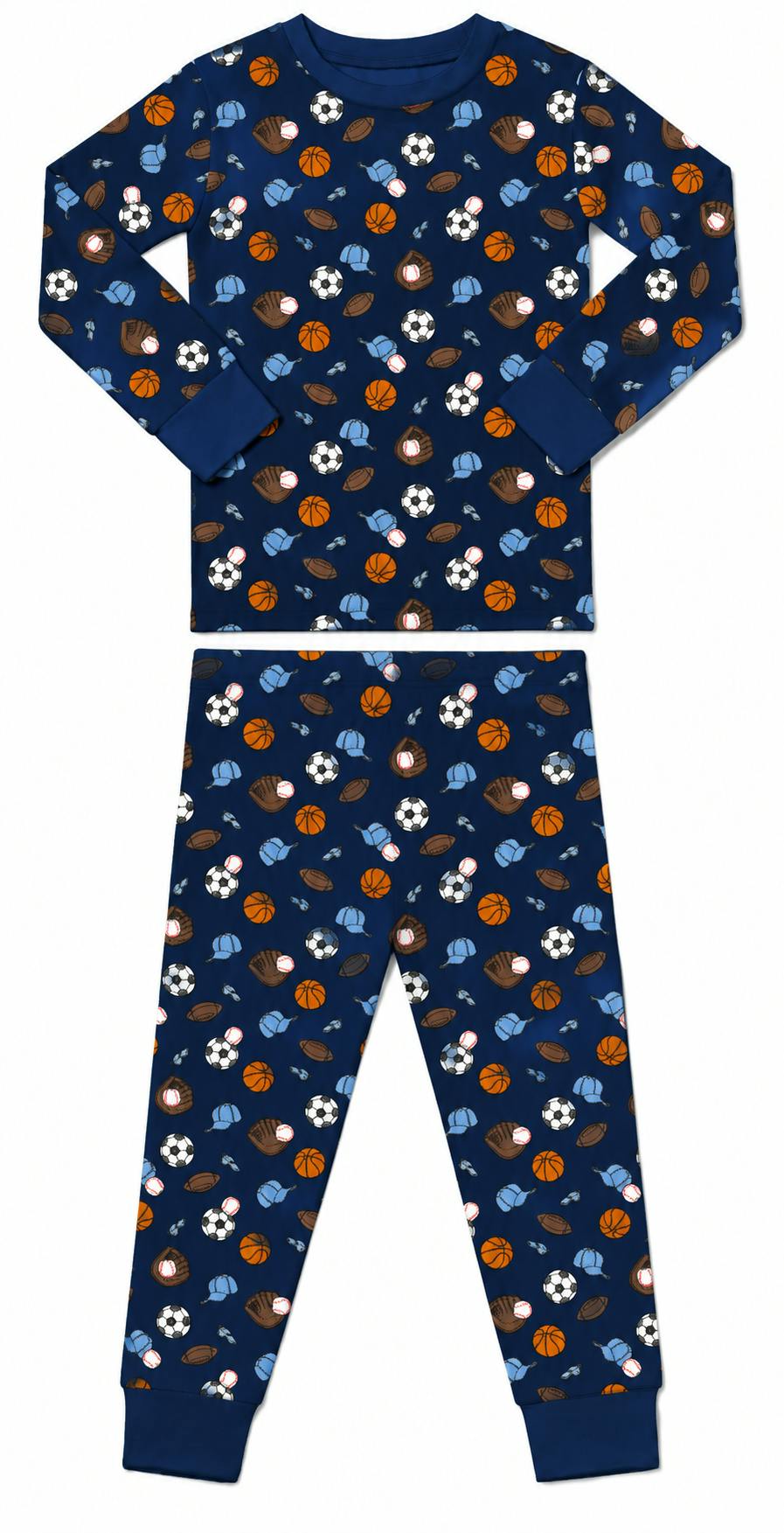 Kids Pajamas - Sports on Navy