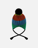 Lined Peruvian Knit Winter Hat with Pompom Multicolor