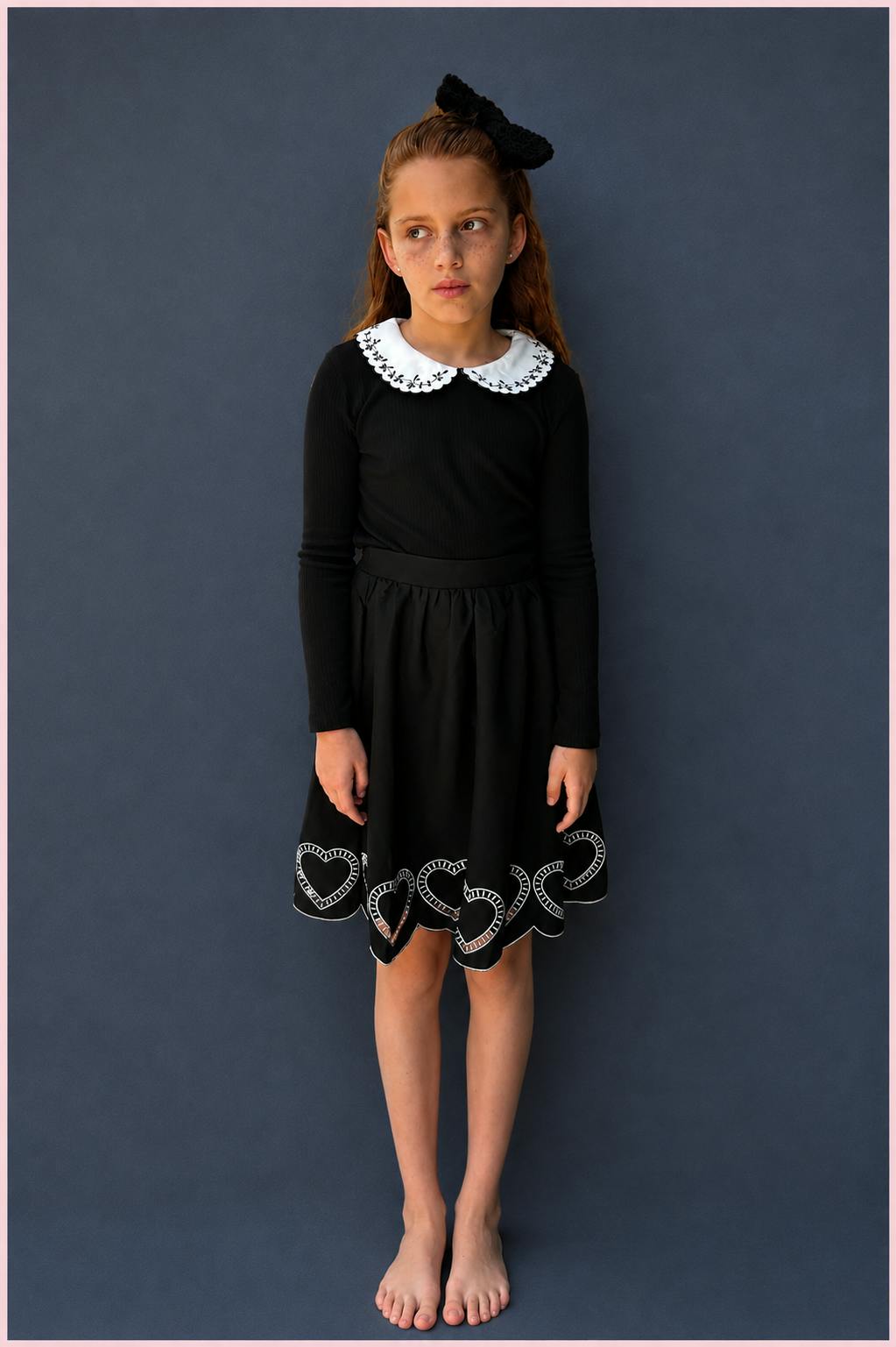 Scalloped Heart Skirt_Black