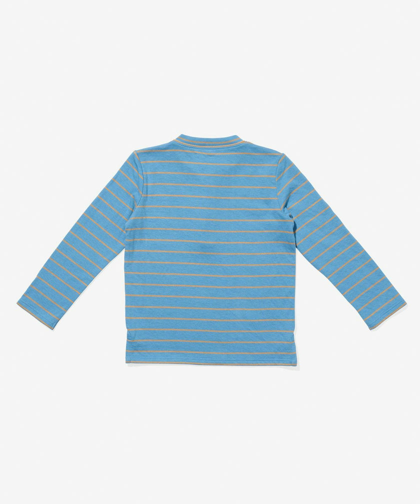 Henley T-Shirt, Blue Fine Stripe