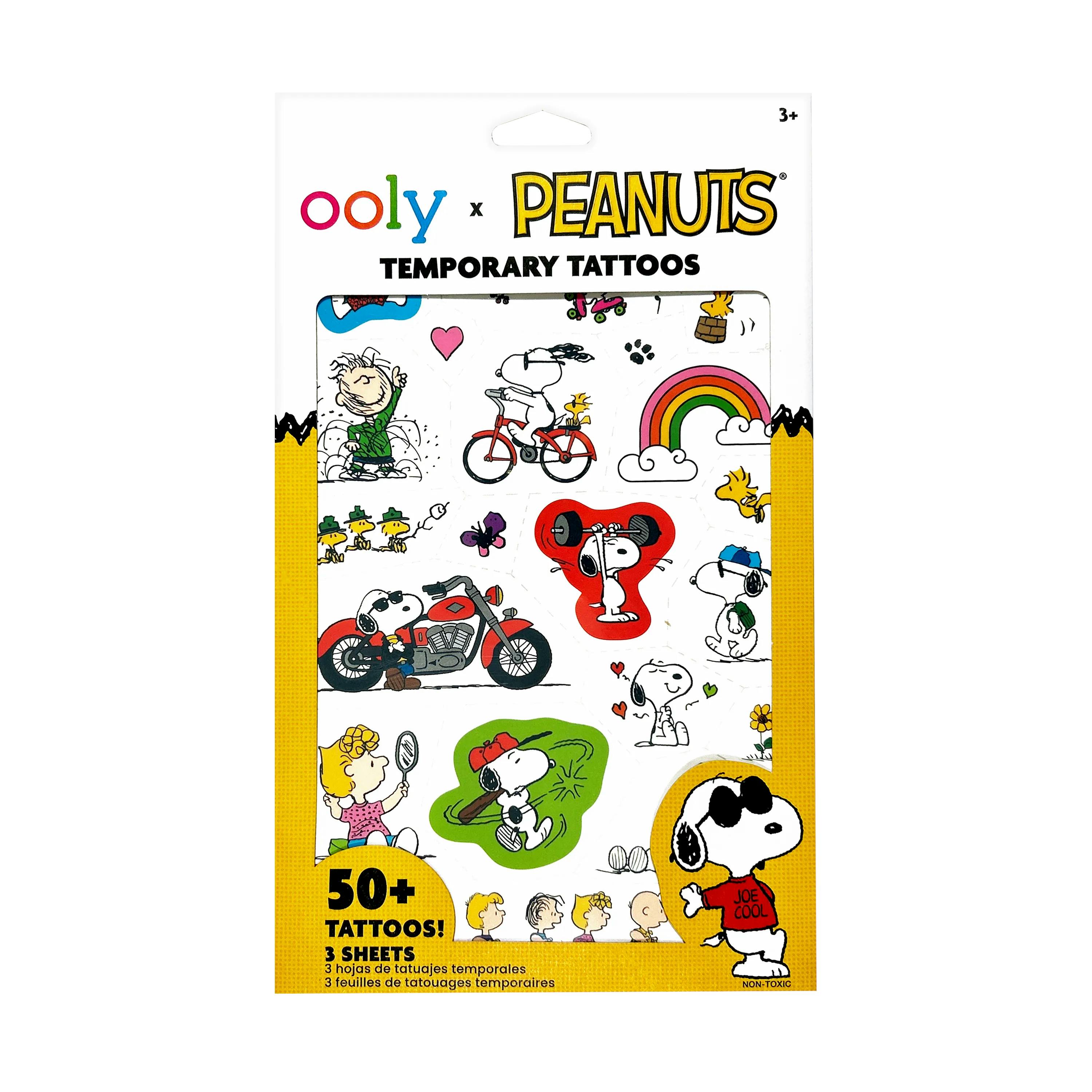 OOLY x Peanuts Temporary Tattoos - 50+ Tattoos
