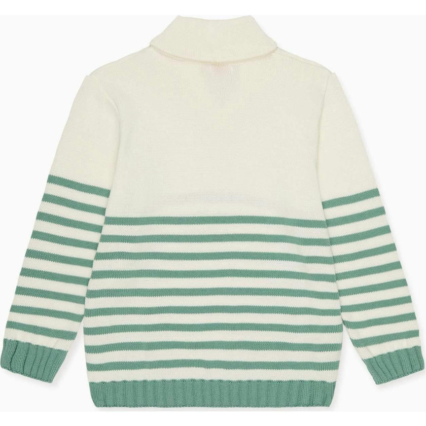 Sage Stripe Goyo Cotton Boy Jumper