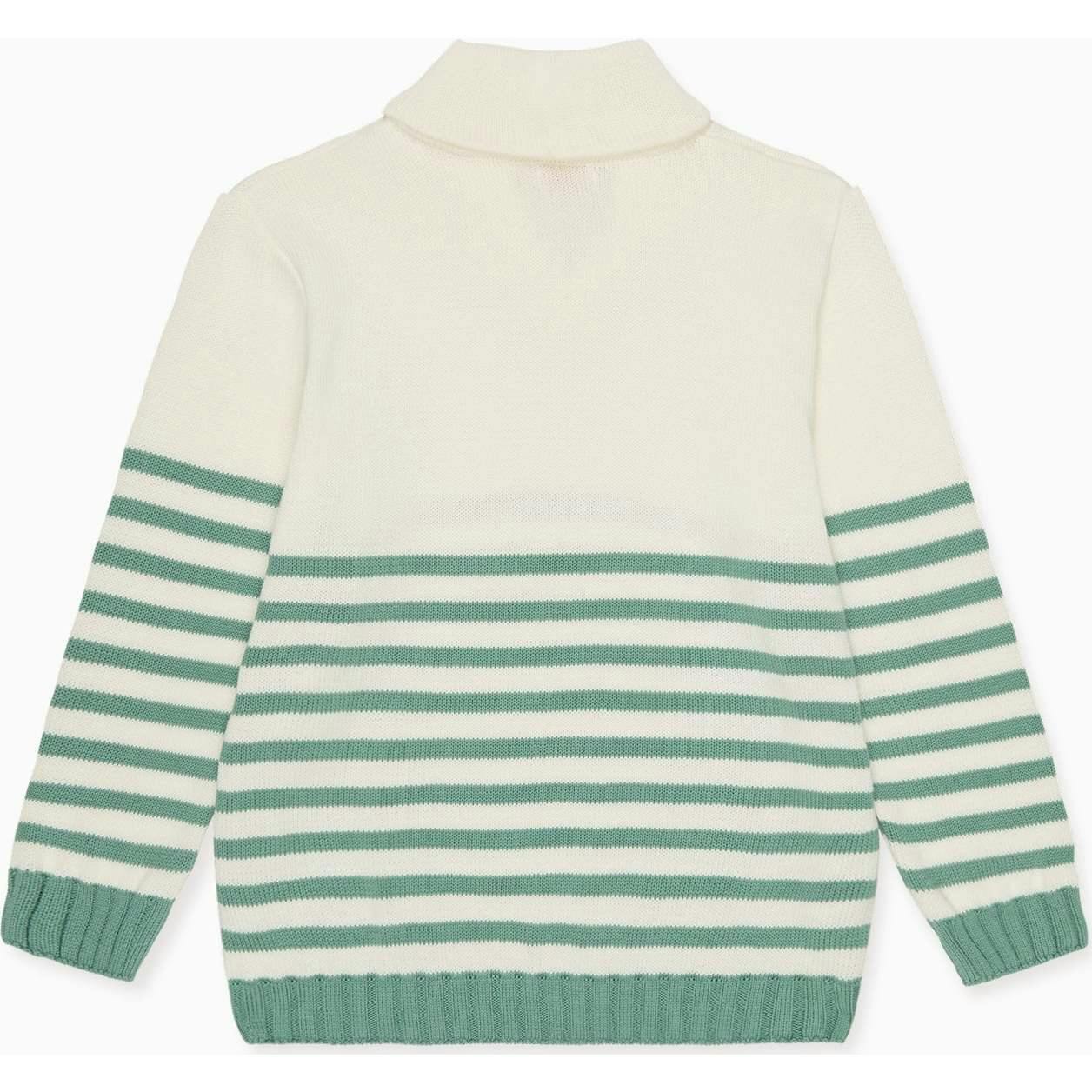 Sage Stripe Goyo Cotton Boy Jumper