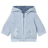 Light Blue Striped Hooded Jacket