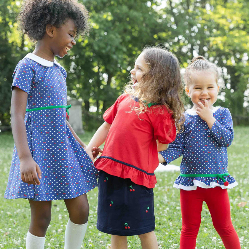 Polka Dot Cherry Printed Knit Dress