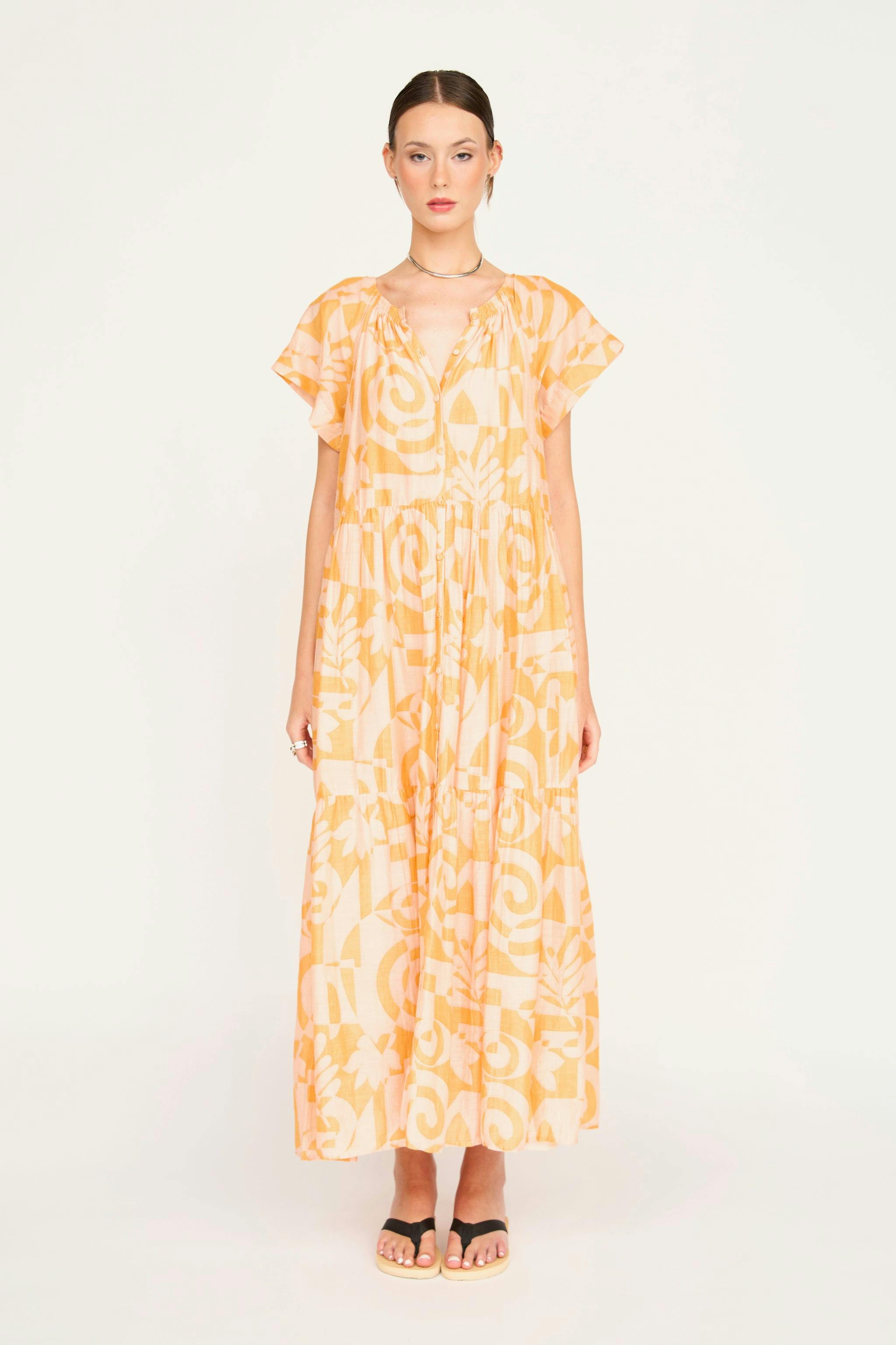 Vienna Maxi Dress in Orangesicle