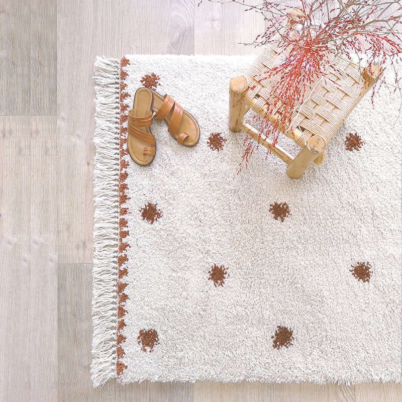 Wooly Fringed Rectangular Rug