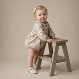 Organic Smocked Long Sleeve Bubble Romper - Wildrose