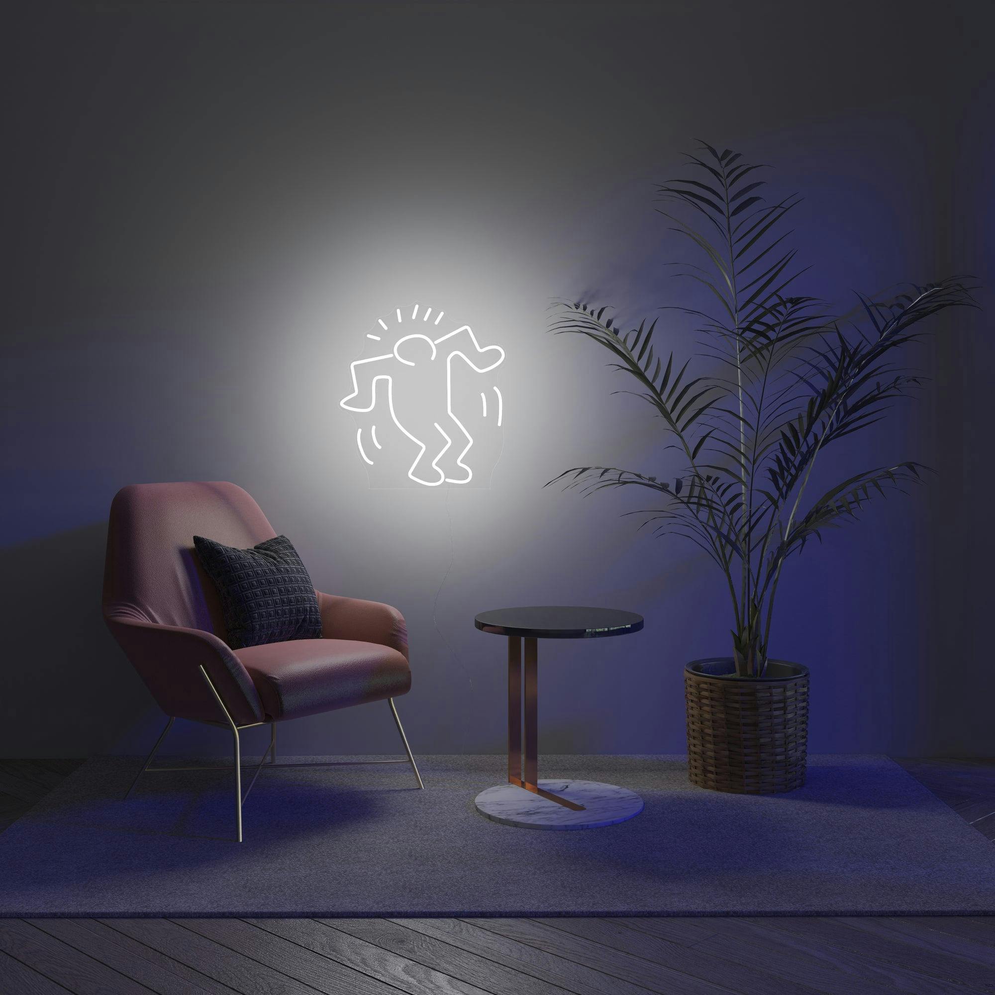 Dancing Man, YP x Keith Haring, LED neon sign