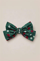 Hair Bows in Evergreen Merry Ditsy