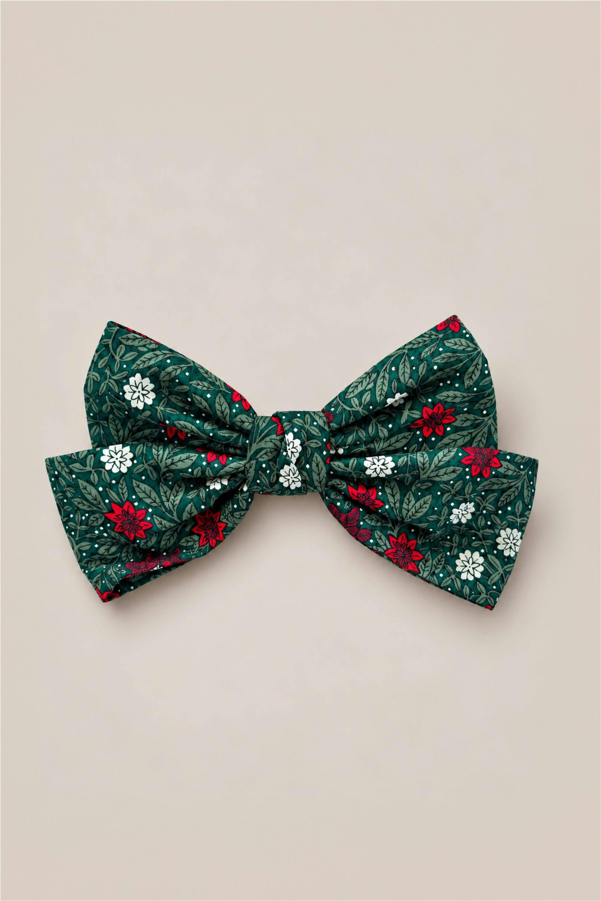Hair Bows in Evergreen Merry Ditsy