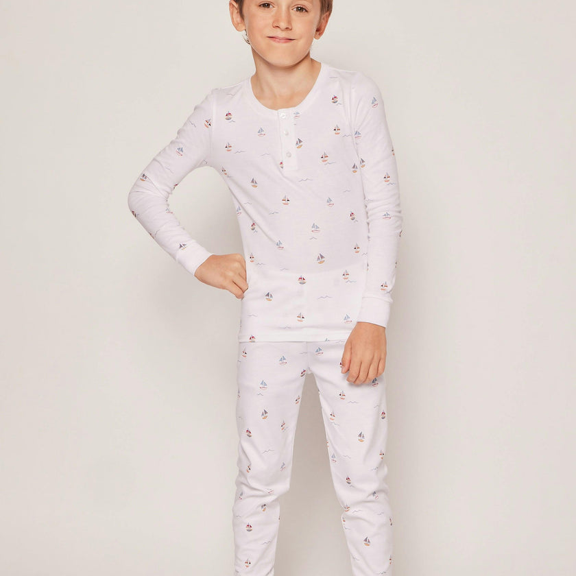 Kid's Pima Snug Fit Pajama Set in Bateau