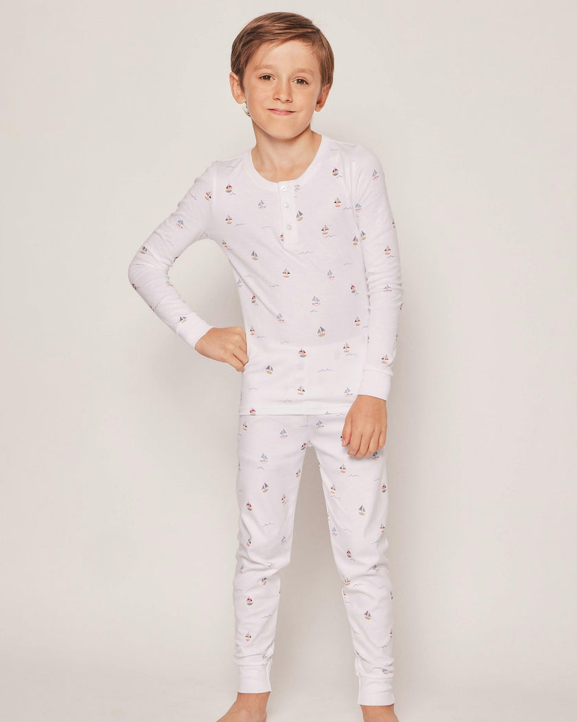 Kid's Pima Snug Fit Pajama Set in Bateau