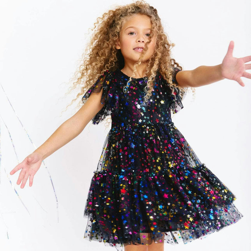 Shining Rainbow Star Tulle Dress