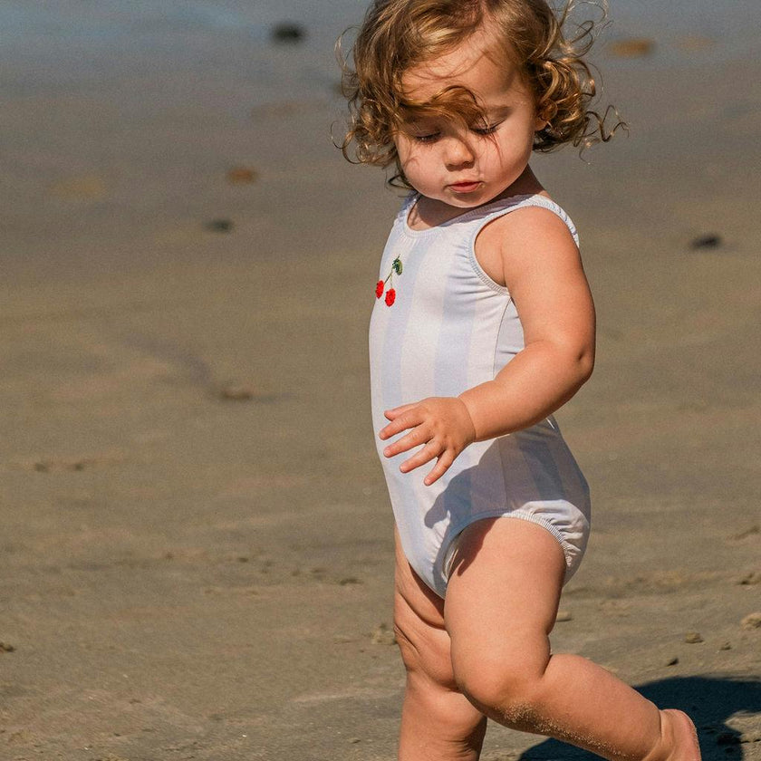 Cherry Swimsuit in Blue Striple