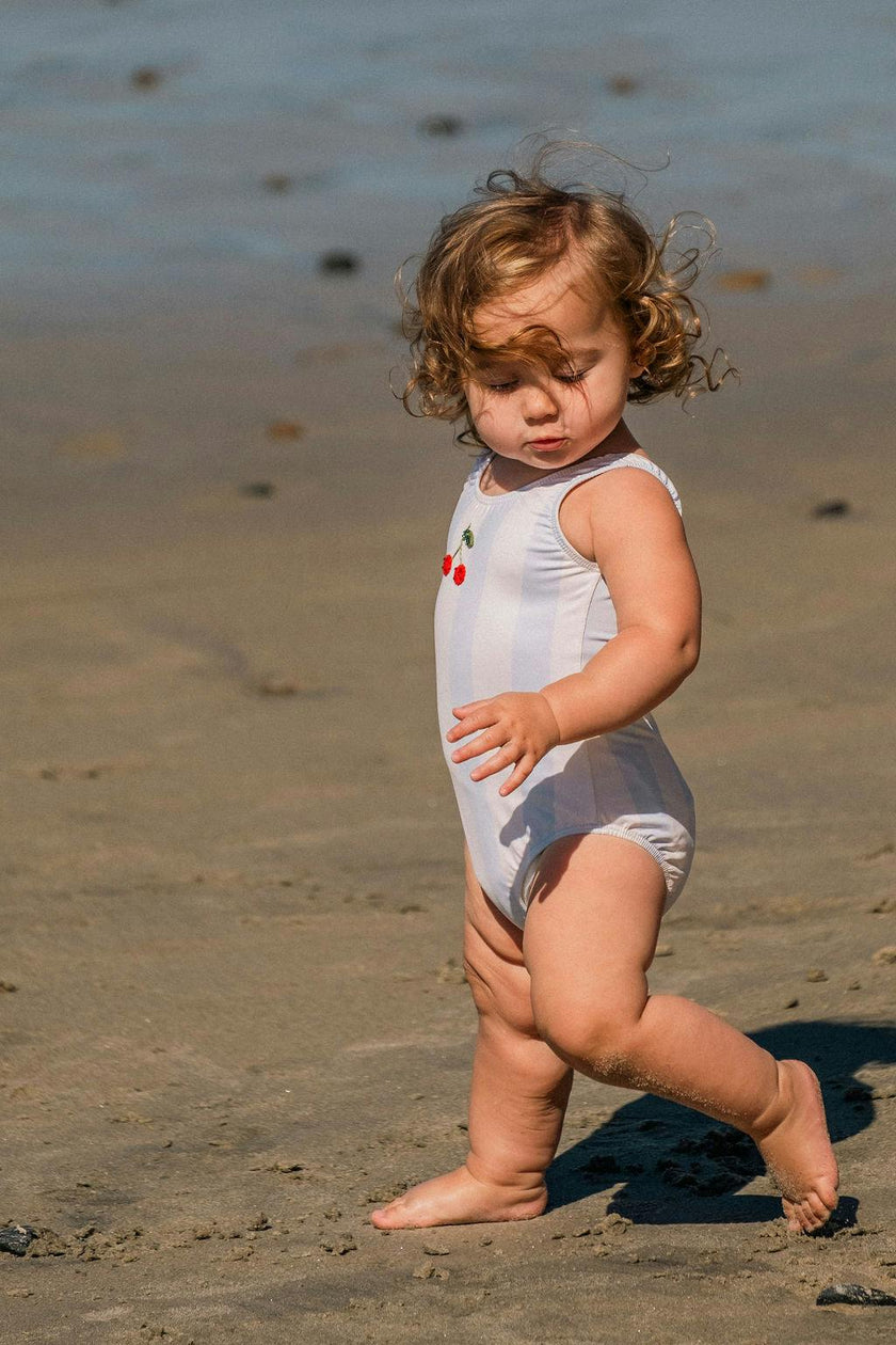 Cherry Swimsuit in Blue Striple