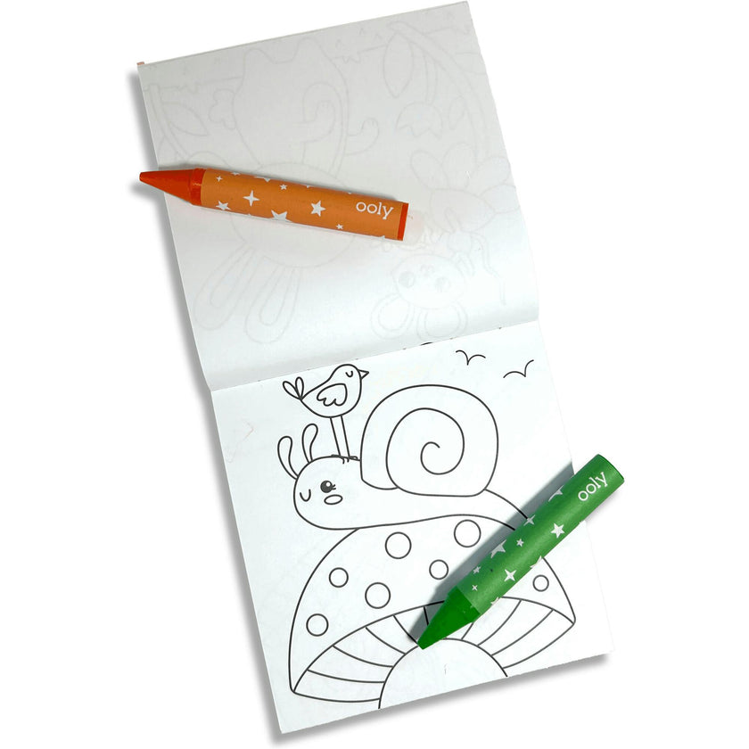 Carry Along! Coloring Book and Crayon Set - Garden Pals - Set of 9 Crayons