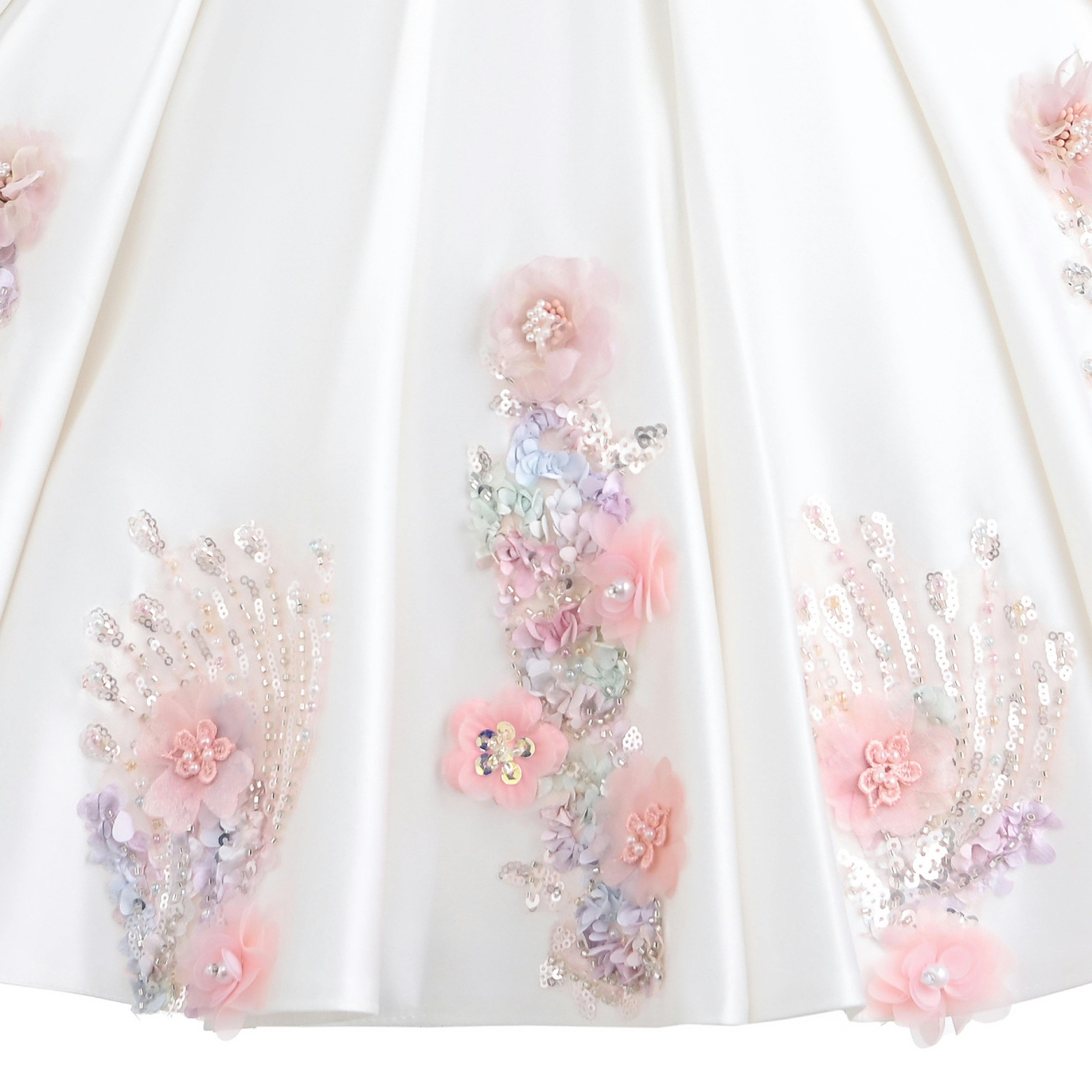 White Noeline Floral Appliqué Dress
