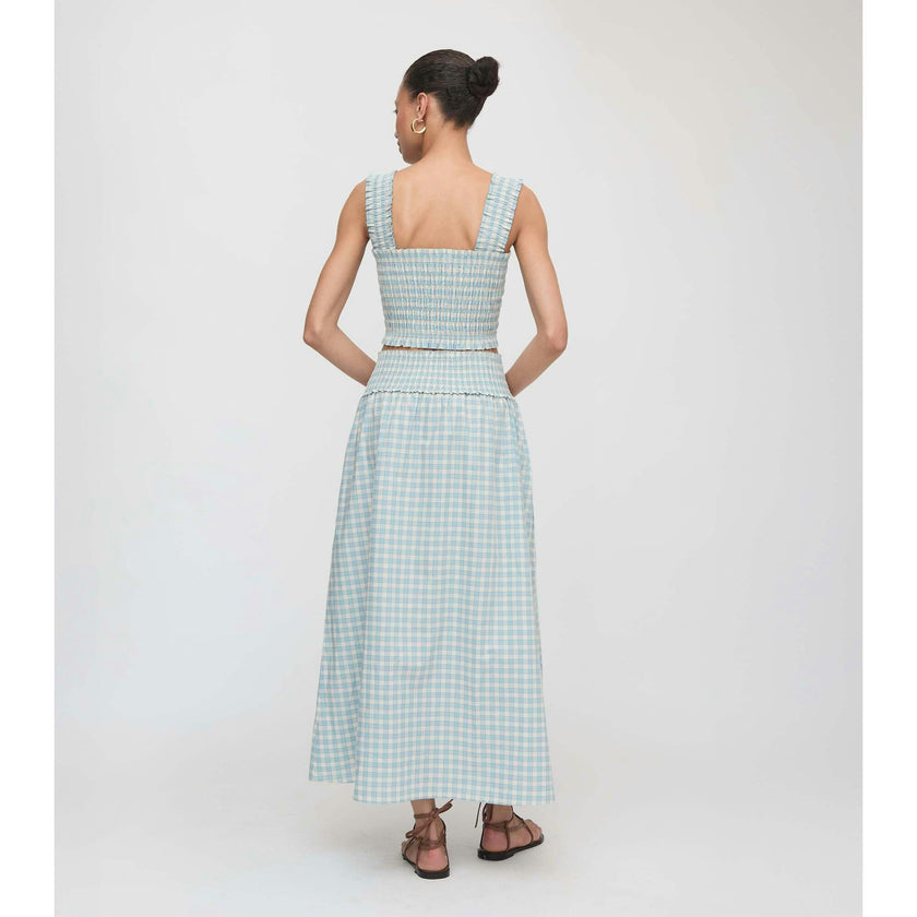The Delphine Nap Skirt - Blue/Red Gingham