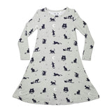 Black Cat Halloween Bamboo Girls' Long Sleeve Dress