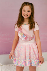 Sequins Skirt with Satin Waistband
