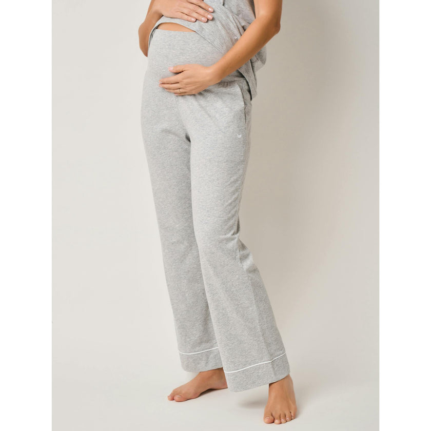 Women's Pima Maternity Pants in Light Heather Grey