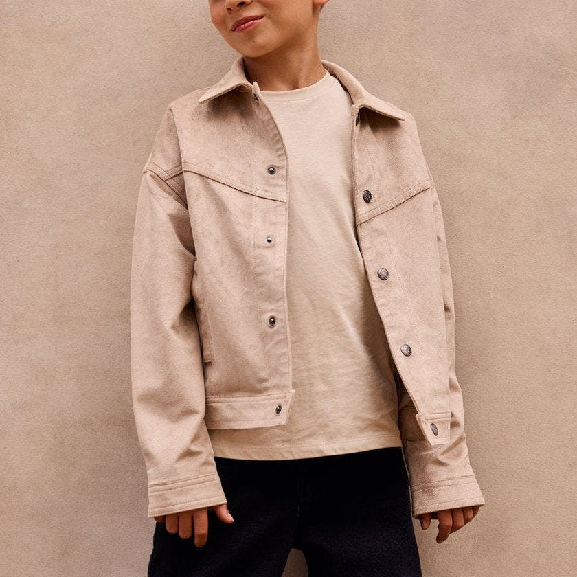 Faux Suede Trucker Jacket