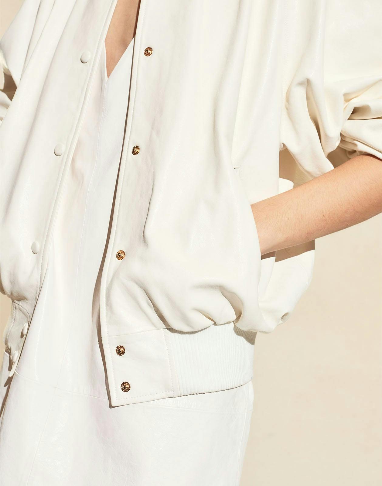 Downtown Leather Bomber Jacket