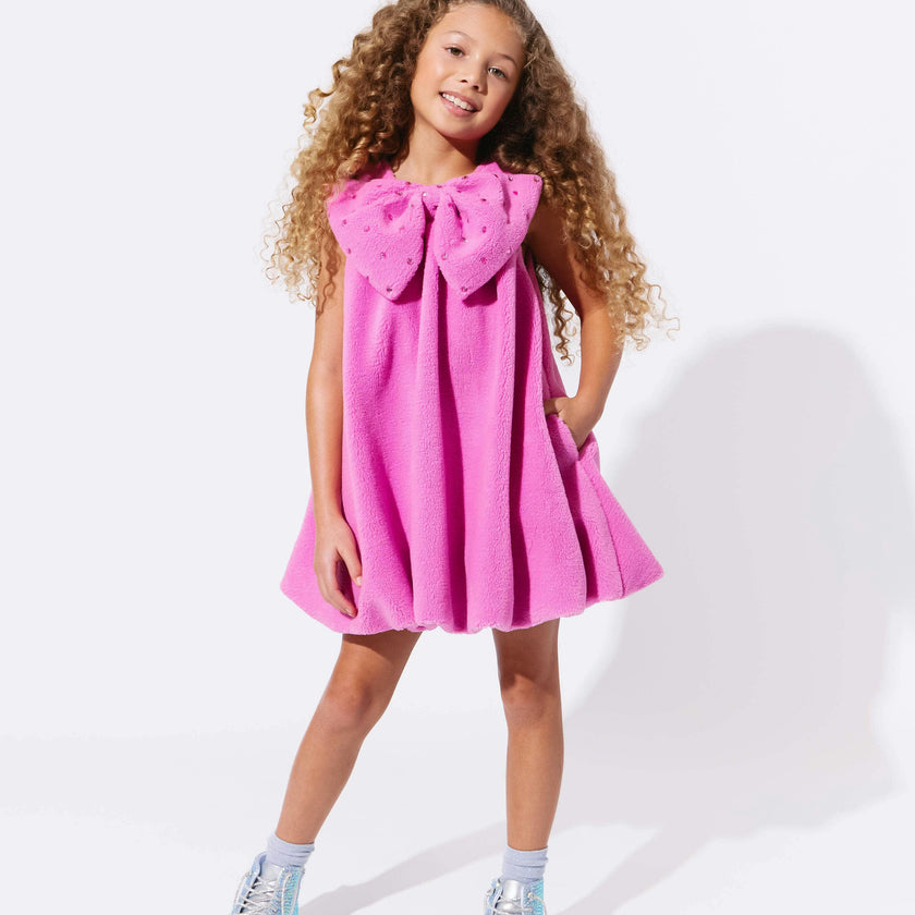 Big Bow Teddy Fleece Dress