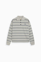 Ona Woman Polo Black Iris Stripe