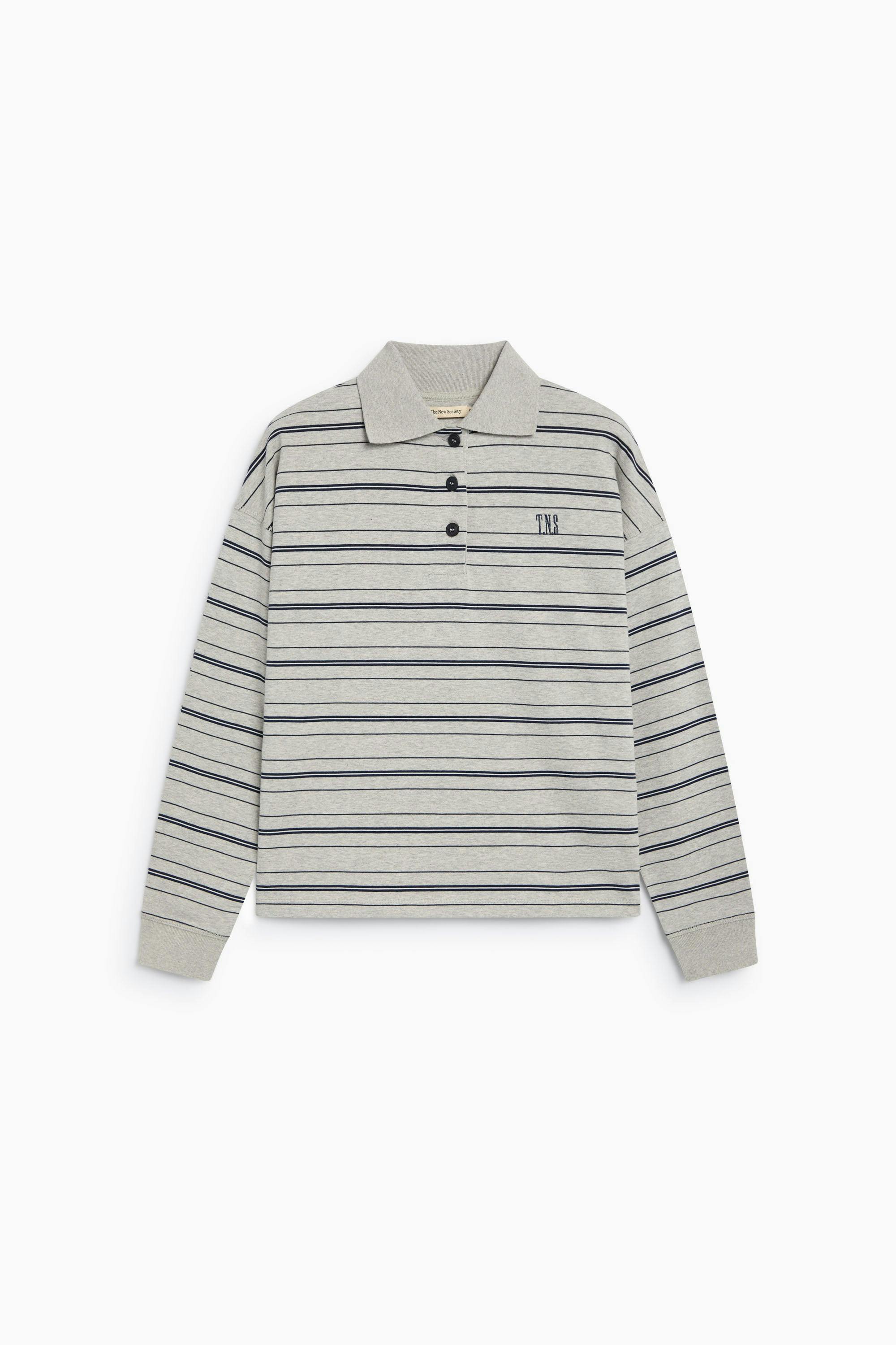 Ona Woman Polo Black Iris Stripe