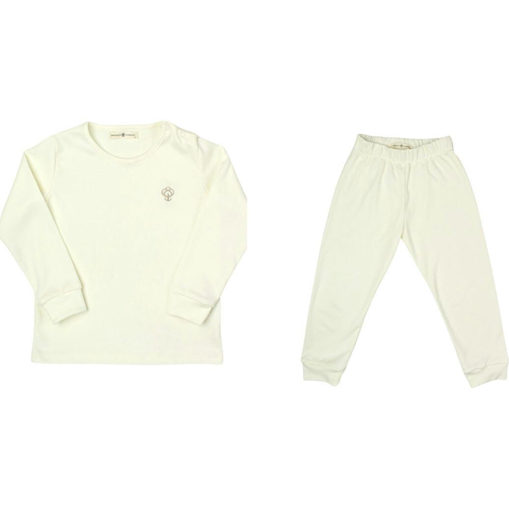 Cream Pajama Set in Organic Pima Cotton
