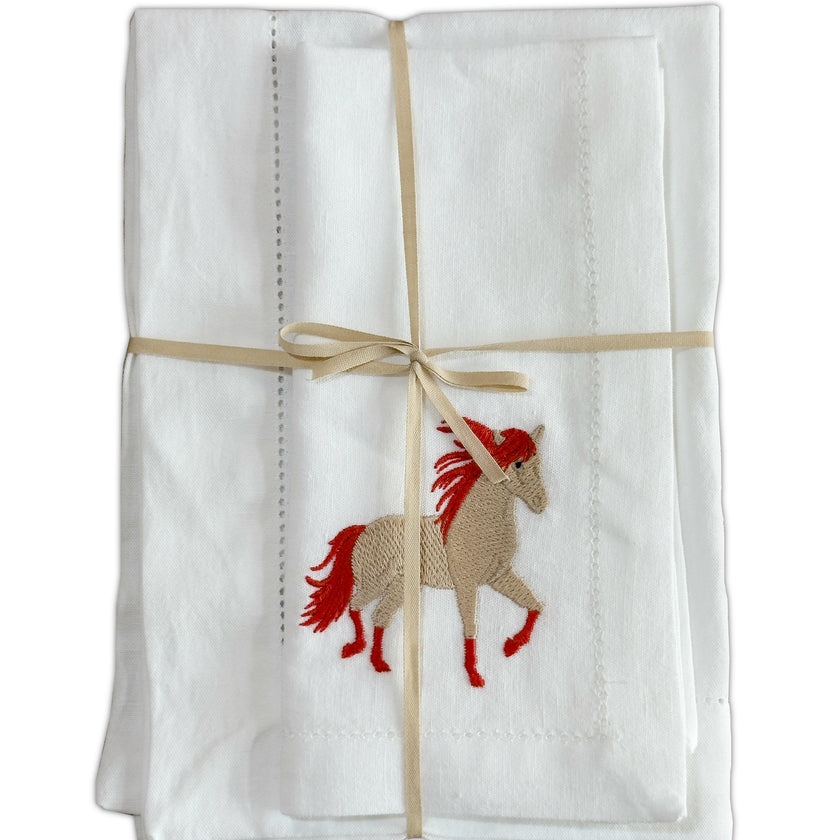 Placemat & napkin - Cavalcade embroidery
