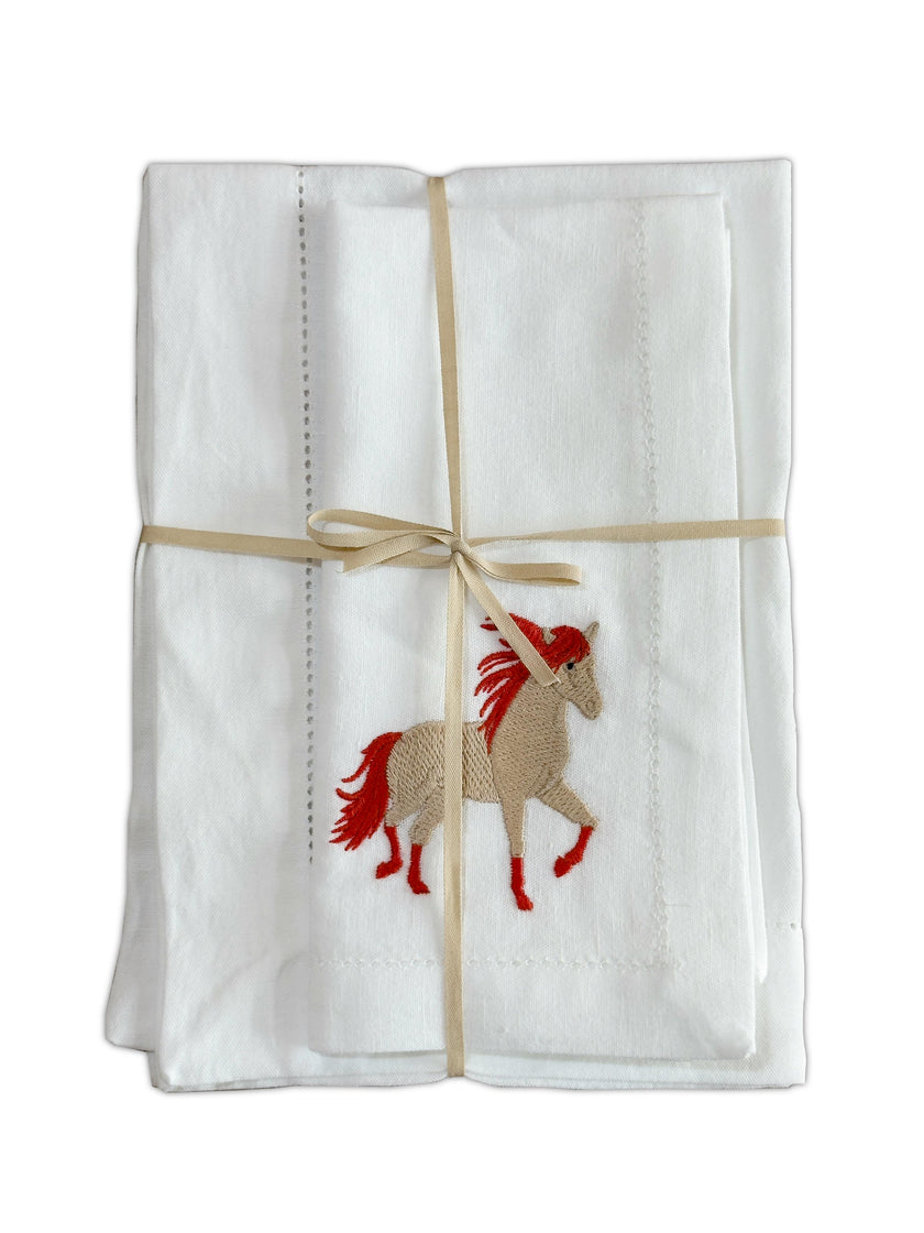 Placemat & napkin - Cavalcade embroidery