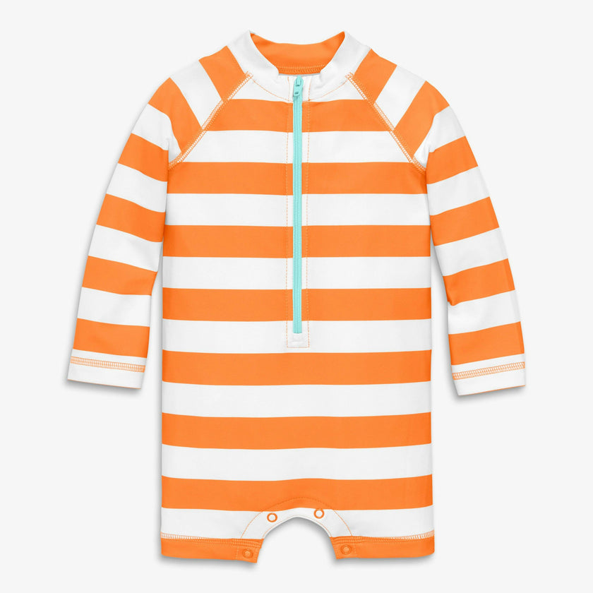 Baby one-piece rash guard in stripe
