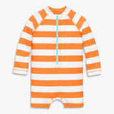 Baby one-piece rash guard in stripe