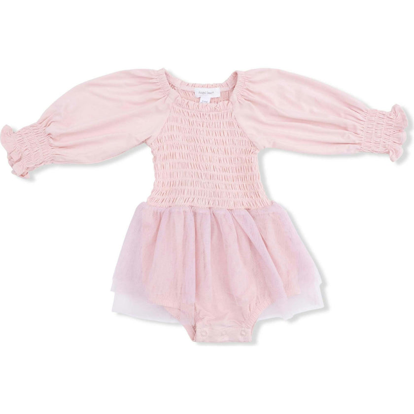 Solid Lotus - Long Sleeve Smocked Bubble with Tutu