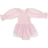 Solid Lotus - Long Sleeve Smocked Bubble with Tutu
