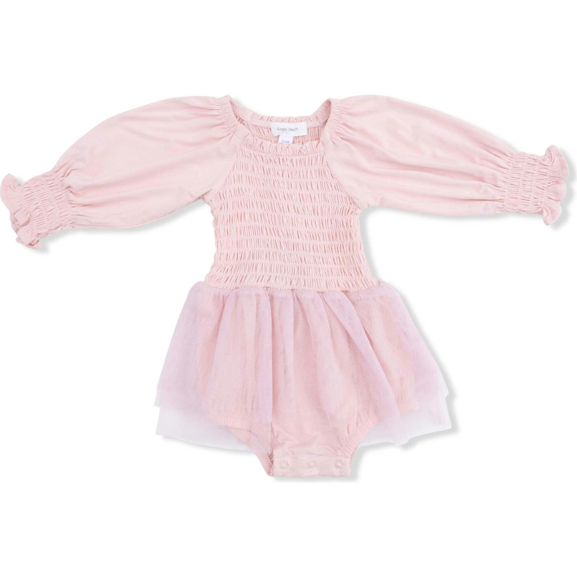 Solid Lotus - Long Sleeve Smocked Bubble with Tutu