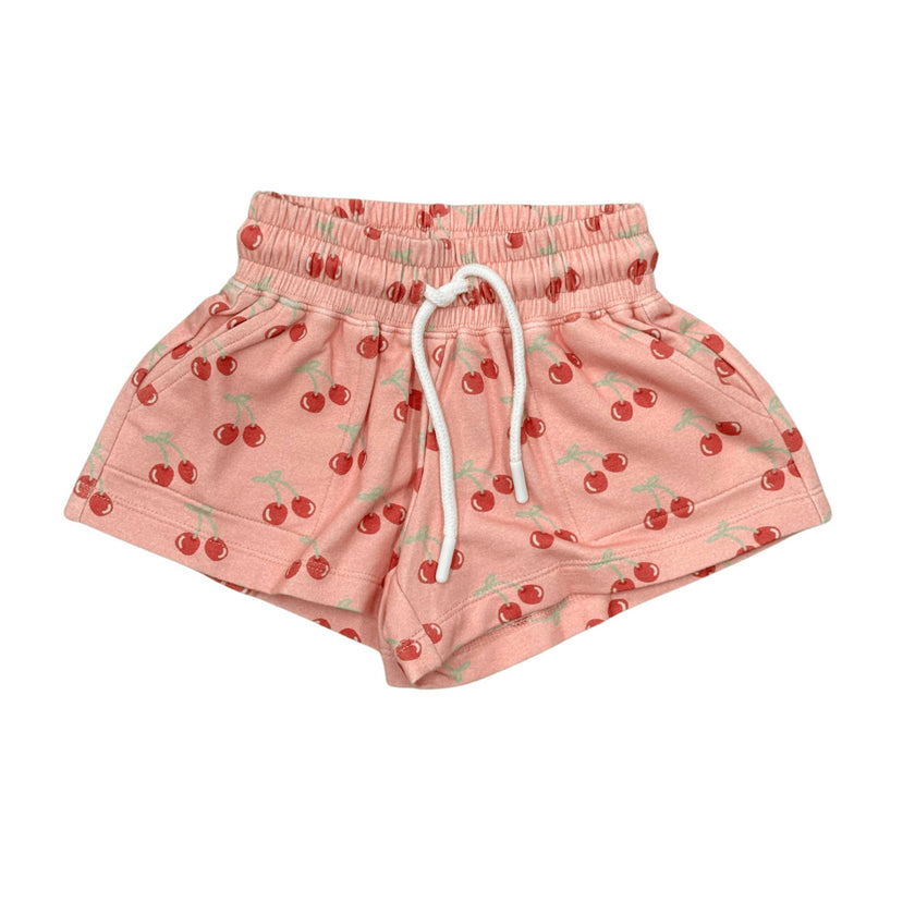 Girls Terry Sweat Shorts in Cherries